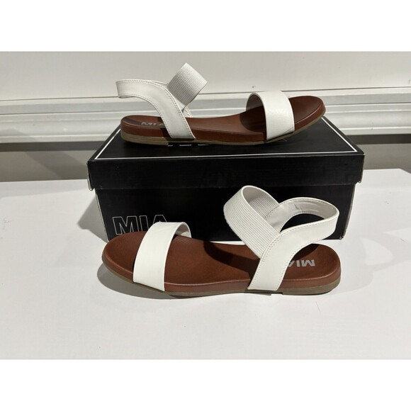 Mia Women's Sandals White Strappy Shoes Size 7.5 - Picture 1 of 6